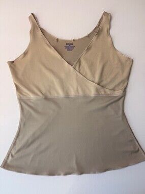 SPANX 1X Taupe Wrap Front Tank Top Sleeveless Stretch Flattering